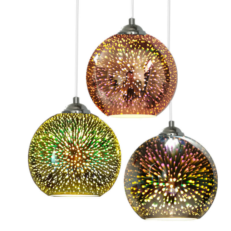 Modern en Kleurrijk 3D Vuurwerk Glas Hanglamp | RadianceGlow