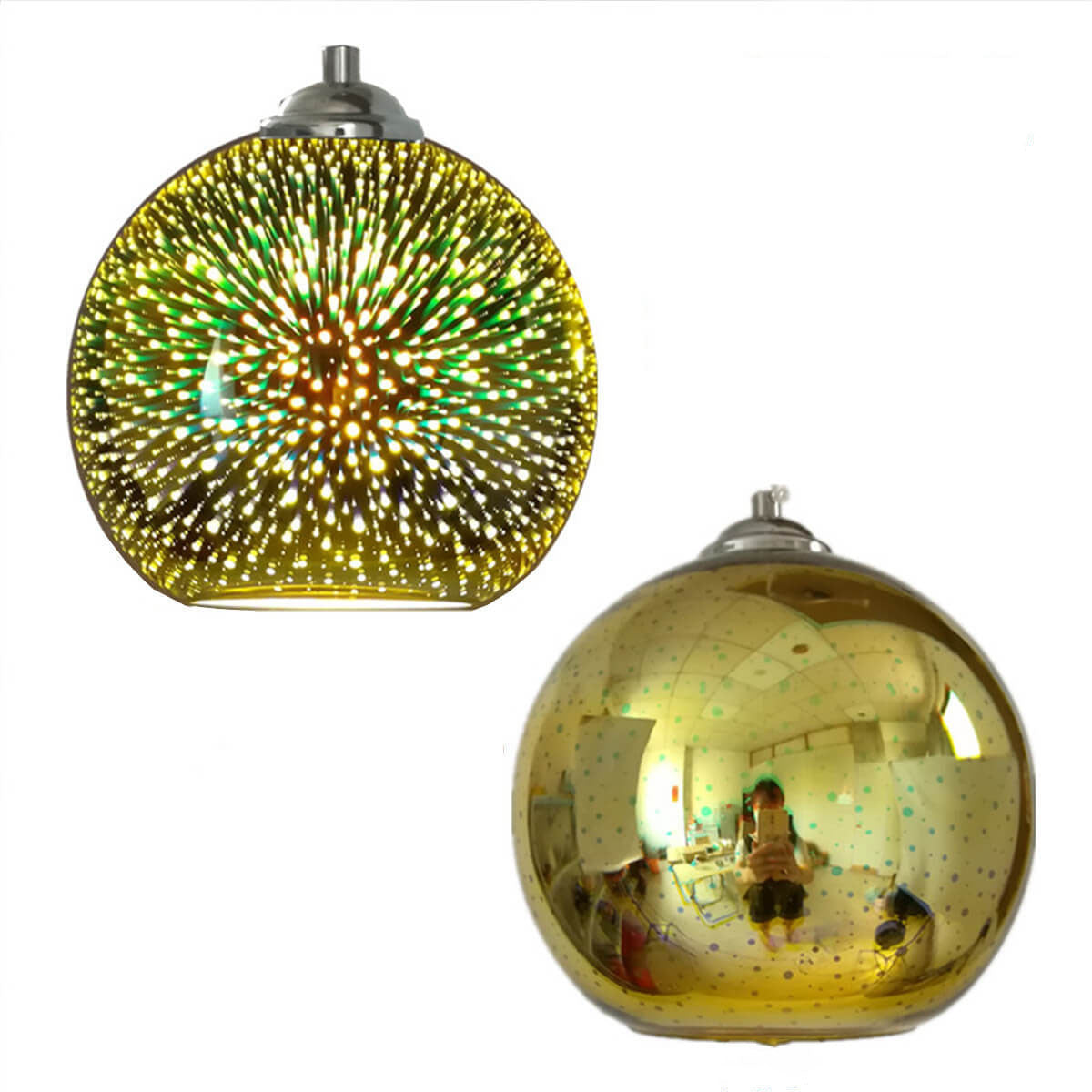 Modern en Kleurrijk 3D Vuurwerk Glas Hanglamp | RadianceGlow