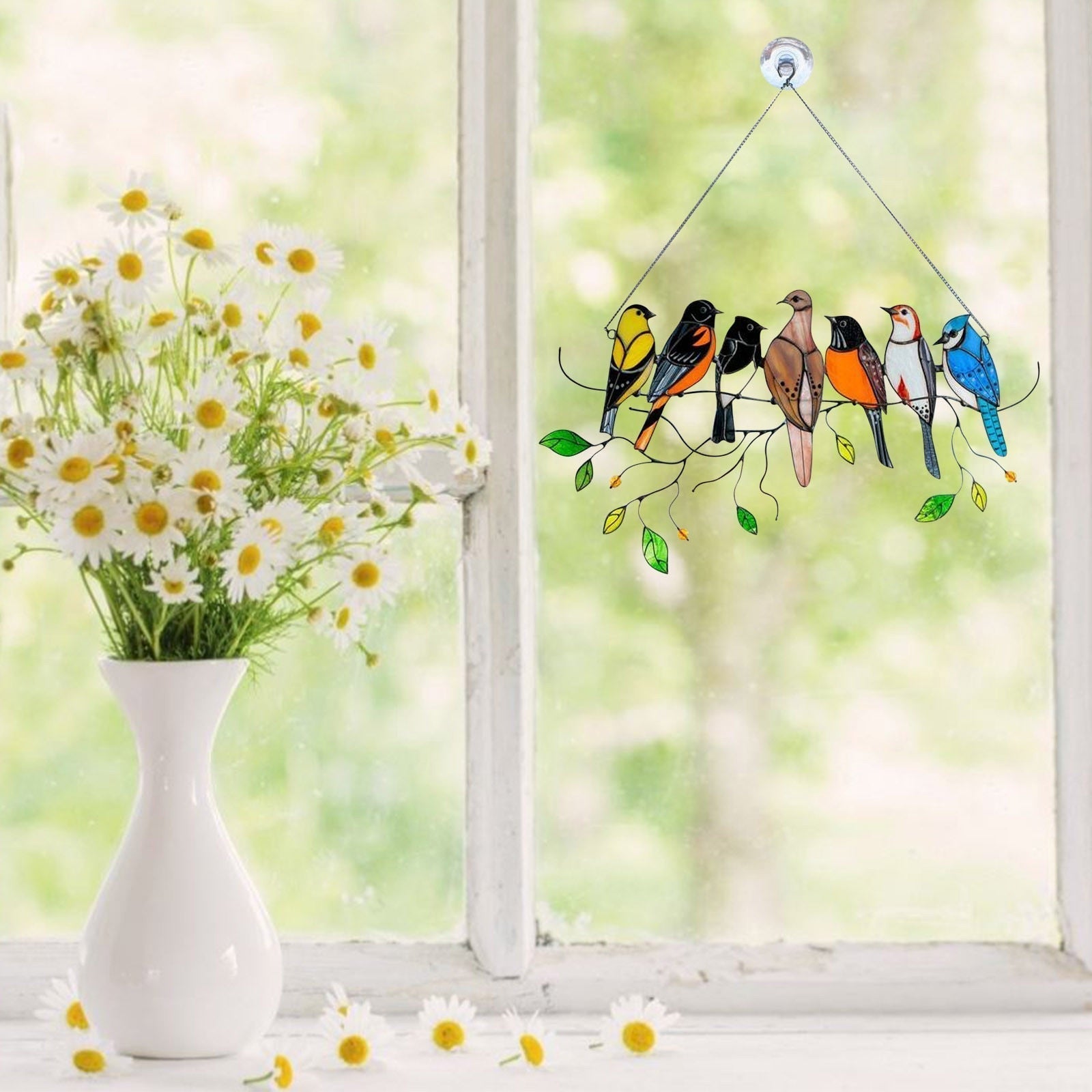 Kleurrijke Gebrandschilderde Vogel Zonvanger | PrismFlutter