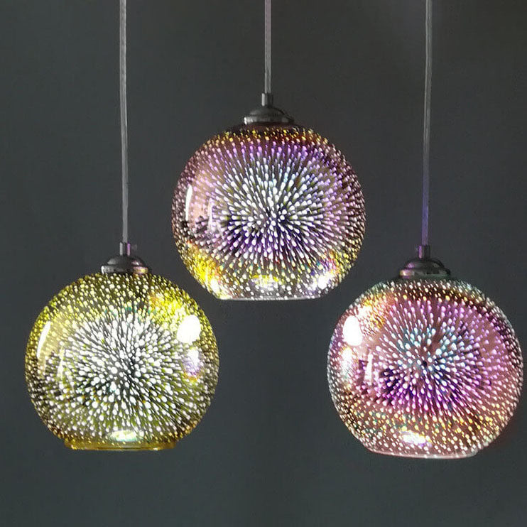 Modern en Kleurrijk 3D Vuurwerk Glas Hanglamp | RadianceGlow