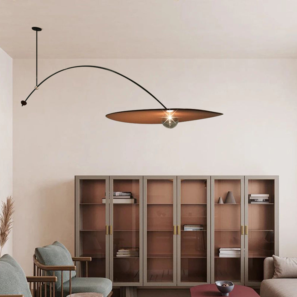 Stijlvolle Lotus Blad LED Hanglamp in Zwart/Goud Metaal voor Woonkamer | LumaLeaf