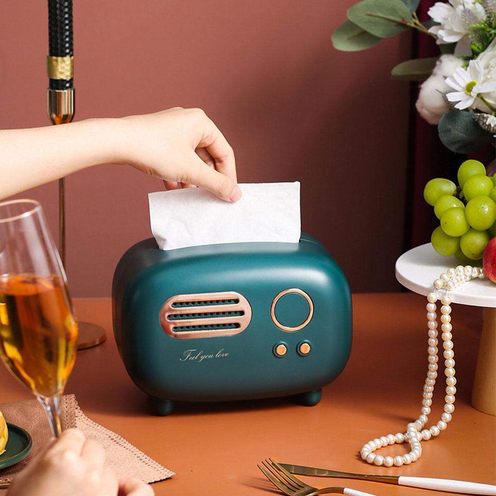 Elegante Retro Radio Tissue Houder voor Huizen | EchoTissue