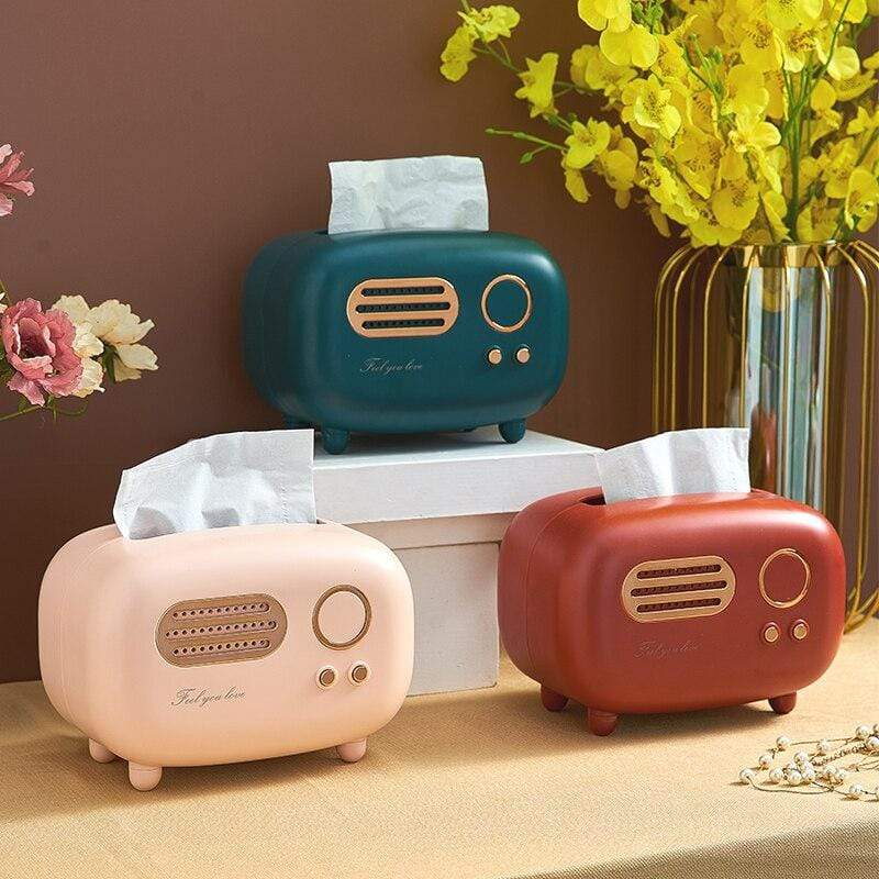 Elegante Retro Radio Tissue Houder voor Huizen | EchoTissue