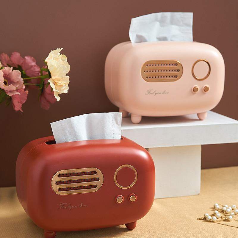 Elegante Retro Radio Tissue Houder voor Huizen | EchoTissue