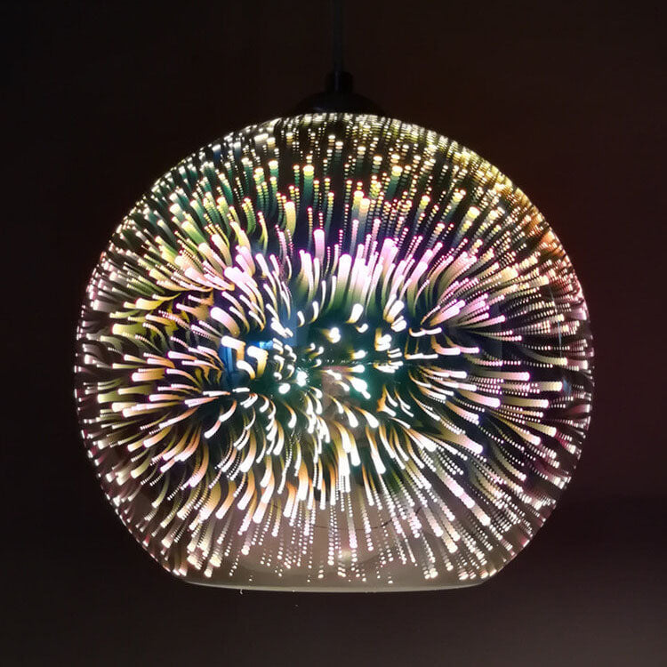 Modern en Kleurrijk 3D Vuurwerk Glas Hanglamp | RadianceGlow