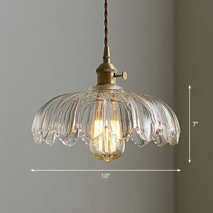Vintage glazen bloem hanglamp met stralende LED verlichting | FleurGlow
