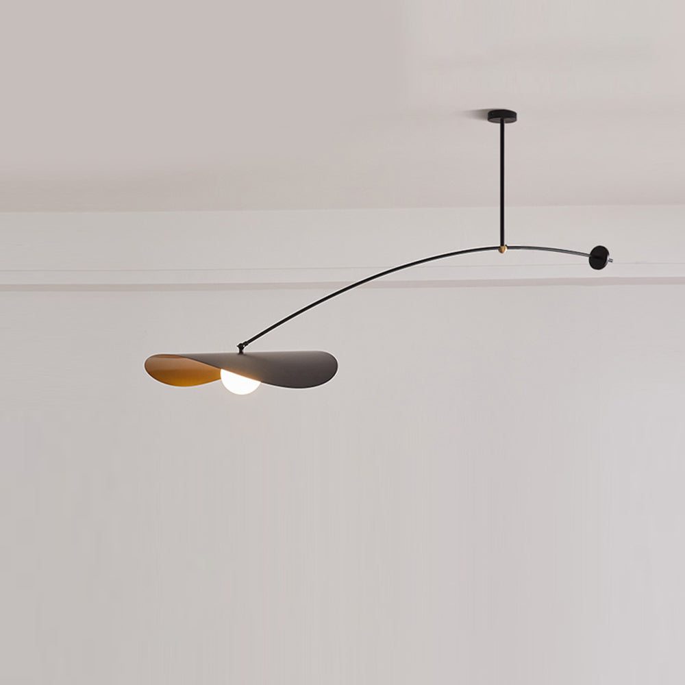 Stijlvolle Lotus Blad LED Hanglamp in Zwart/Goud Metaal voor Woonkamer | LumaLeaf