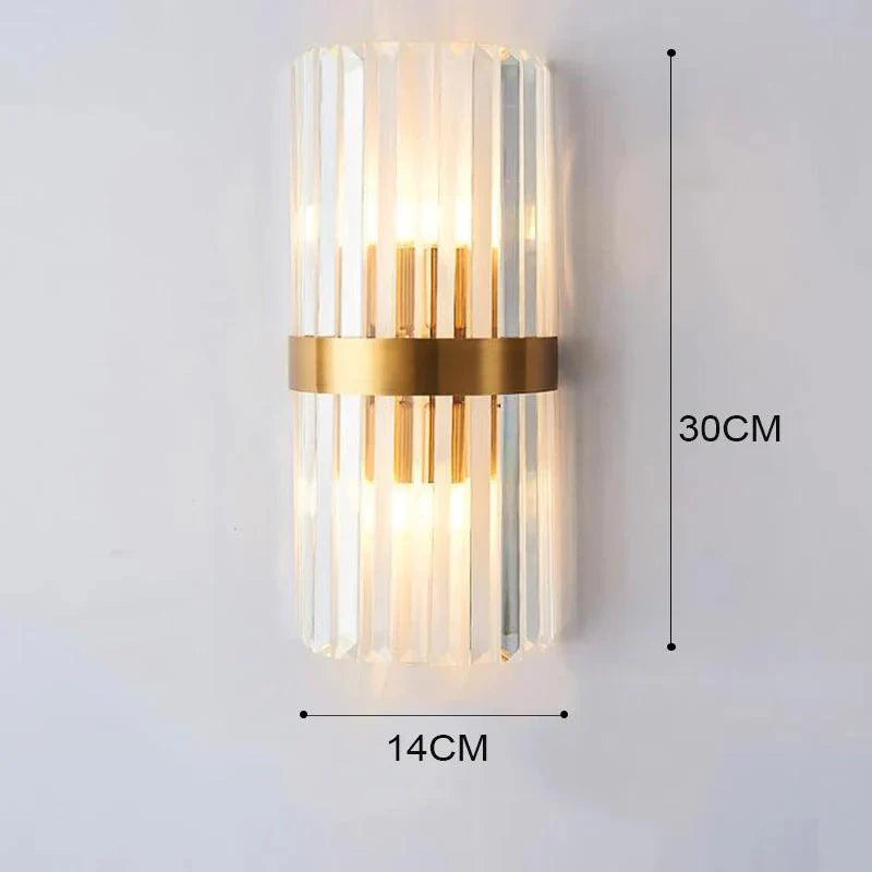 Luxe Kristallen Wandlamp met Gouden Accenten | CrystalGlow