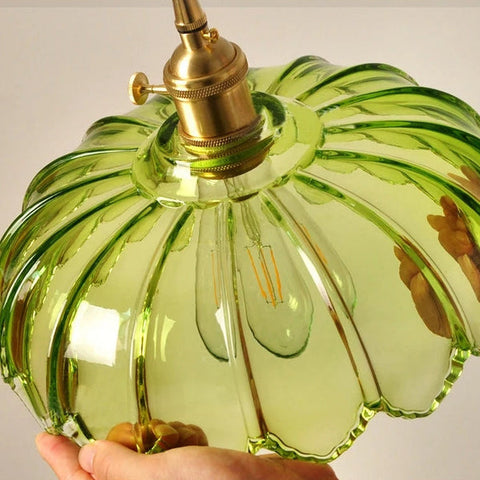 Vintage glazen bloem hanglamp met stralende LED verlichting | FleurGlow