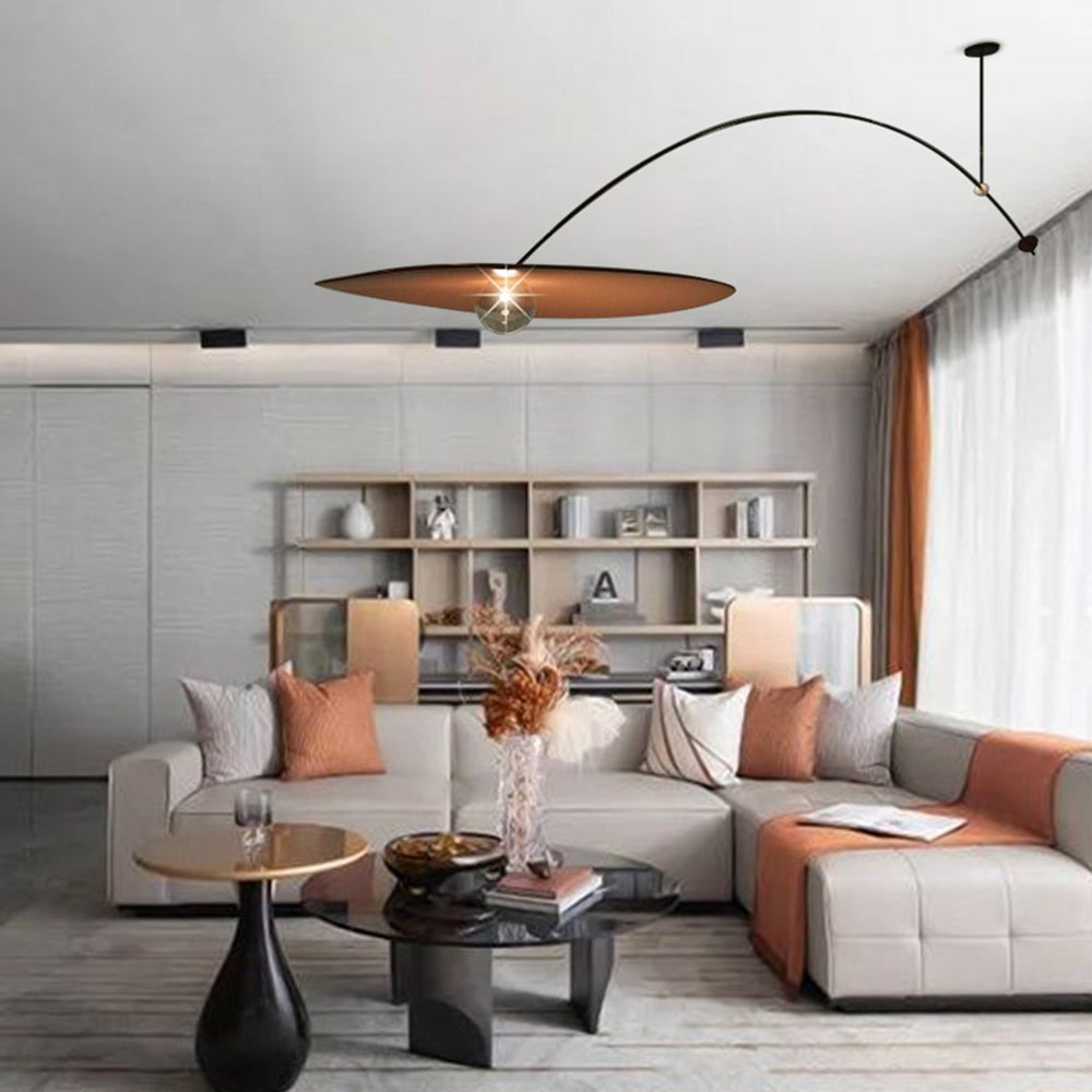 Stijlvolle Lotus Blad LED Hanglamp in Zwart/Goud Metaal voor Woonkamer | LumaLeaf