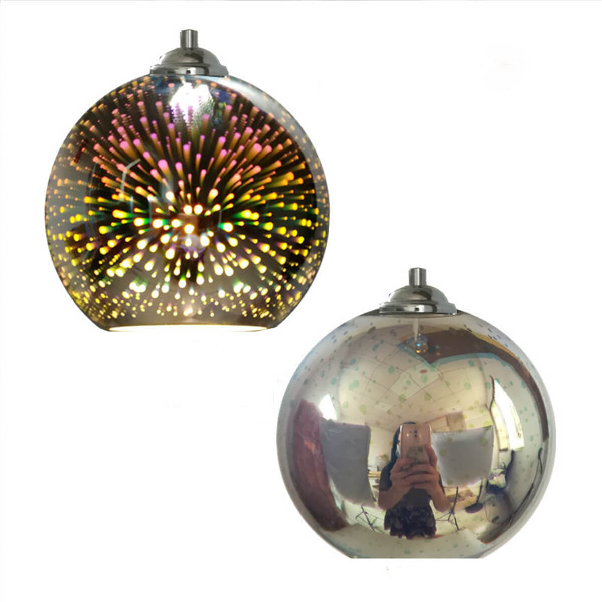 Modern en Kleurrijk 3D Vuurwerk Glas Hanglamp | RadianceGlow