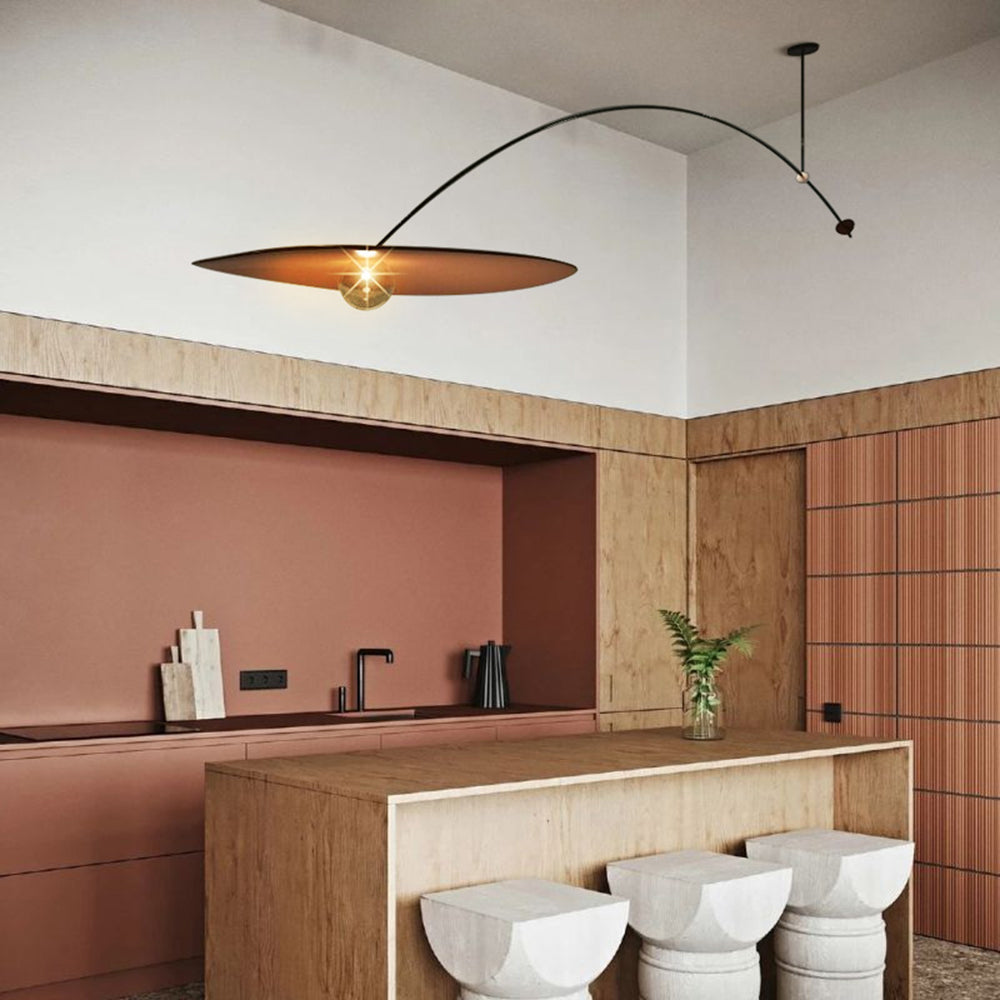 Stijlvolle Lotus Blad LED Hanglamp in Zwart/Goud Metaal voor Woonkamer | LumaLeaf