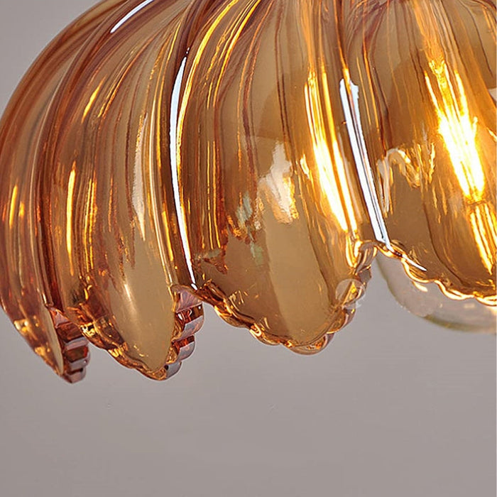 Vintage glazen bloem hanglamp met stralende LED verlichting | FleurGlow