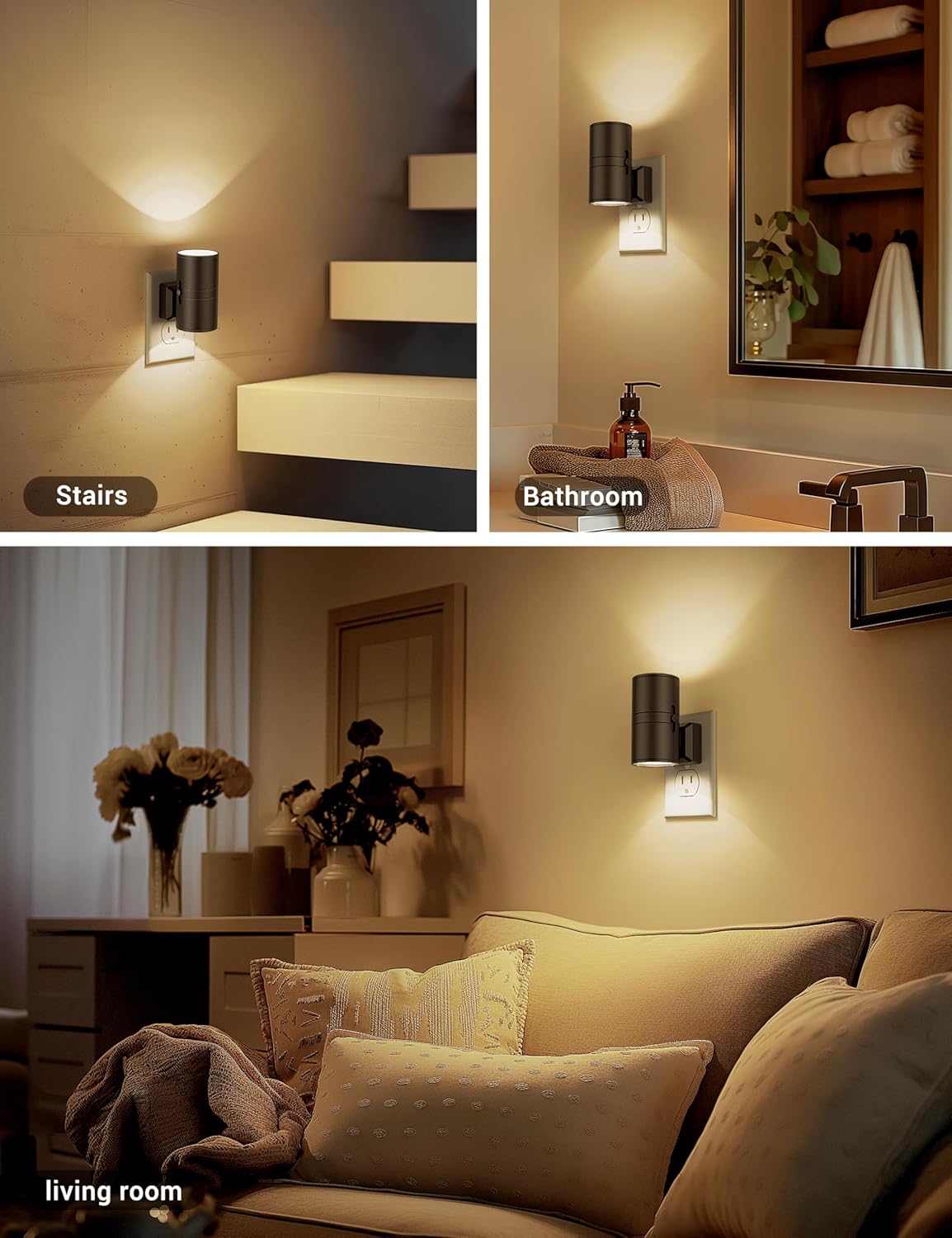 Instelbare helderheid LED Nachtlampje met Plug-In voor Slaapkamers & Gangen | GlowEase