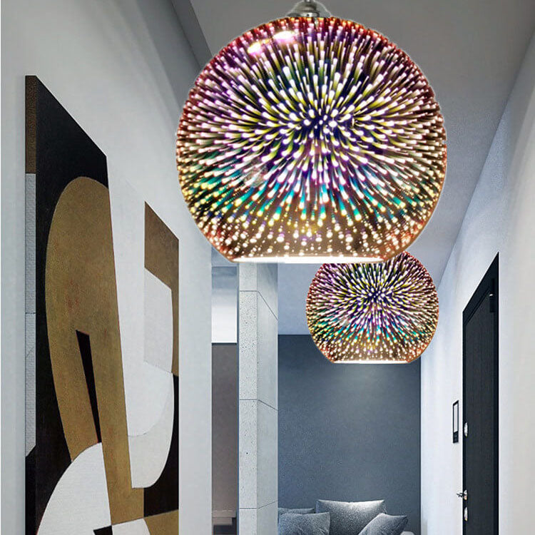 Modern en Kleurrijk 3D Vuurwerk Glas Hanglamp | RadianceGlow