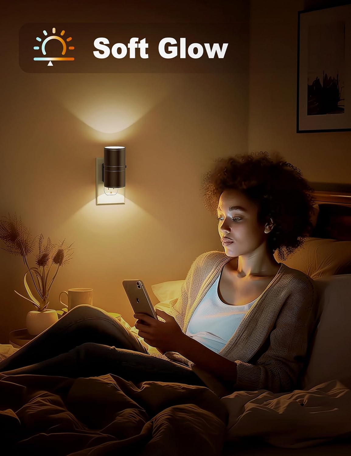Instelbare helderheid LED Nachtlampje met Plug-In voor Slaapkamers & Gangen | GlowEase