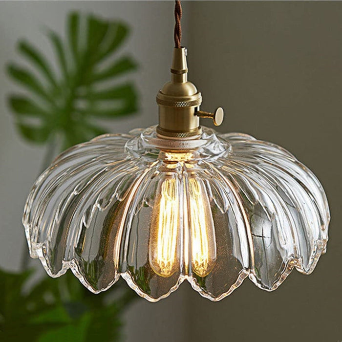 Vintage glazen bloem hanglamp met stralende LED verlichting | FleurGlow