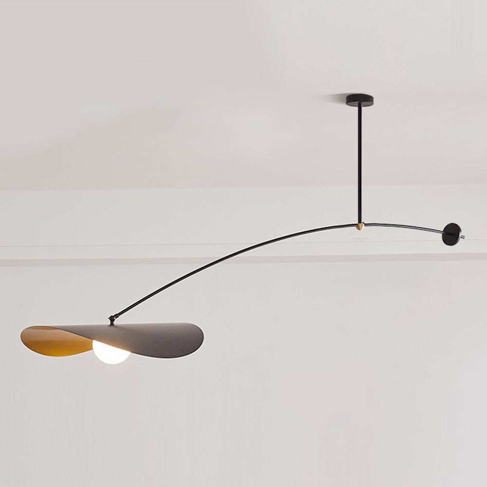 Stijlvolle Lotus Blad LED Hanglamp in Zwart/Goud Metaal voor Woonkamer | LumaLeaf