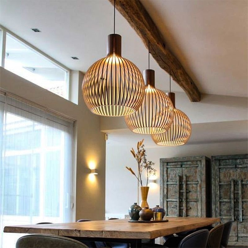 Tijdloze houten hanglamp voor gezellige sfeer | LumoraGlow