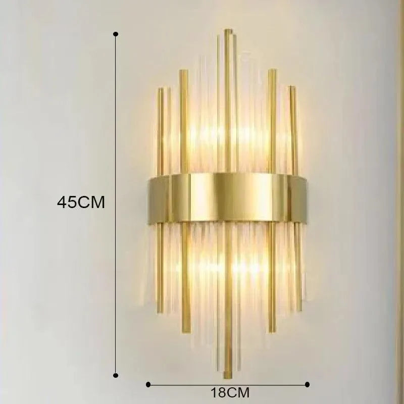 Luxe Kristallen Wandlamp met Gouden Accenten | CrystalGlow